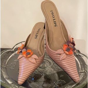 Two Lips leather mules Sz 7.5